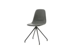 Venture Home Esszimmerstuhl »Polar, 2er-Set drehbare Esszimmerstühle in Schwarz-PU, mit Steppung« () 2 Stk.Drehstuhl, Lederlook, Metallbeine, Ziernähte, edel