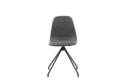 Venture Home Esszimmerstuhl »Polar, 2er-Set drehbare Esszimmerstühle in Schwarz-PU, mit Steppung« () 2 Stk.Drehstuhl, Lederlook, Metallbeine, Ziernähte, edel