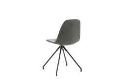 Venture Home Esszimmerstuhl »Polar, 2er-Set drehbare Esszimmerstühle in Schwarz-PU, mit Steppung« () 2 Stk.Drehstuhl, Lederlook, Metallbeine, Ziernähte, edel