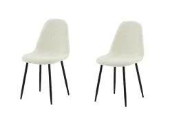 Venture Home Esszimmerstuhl »Polar Fluff, 2er-Set Esszimmerstühle in Weiß-Teddy, 150 kg belastbar« () 2 Stk.Polsterstuhl, Plüsch-Bezug, Metallbeine, weich, kuschelig