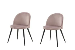 Venture Home Esszimmerstuhl »Velvet, 2er-Set Esszimmerstühle mit Samtbezug, 150 kg belastbar« () 2 Stk.Polsterstuhl, weicher Bezug, Metallbeine, abgerundet