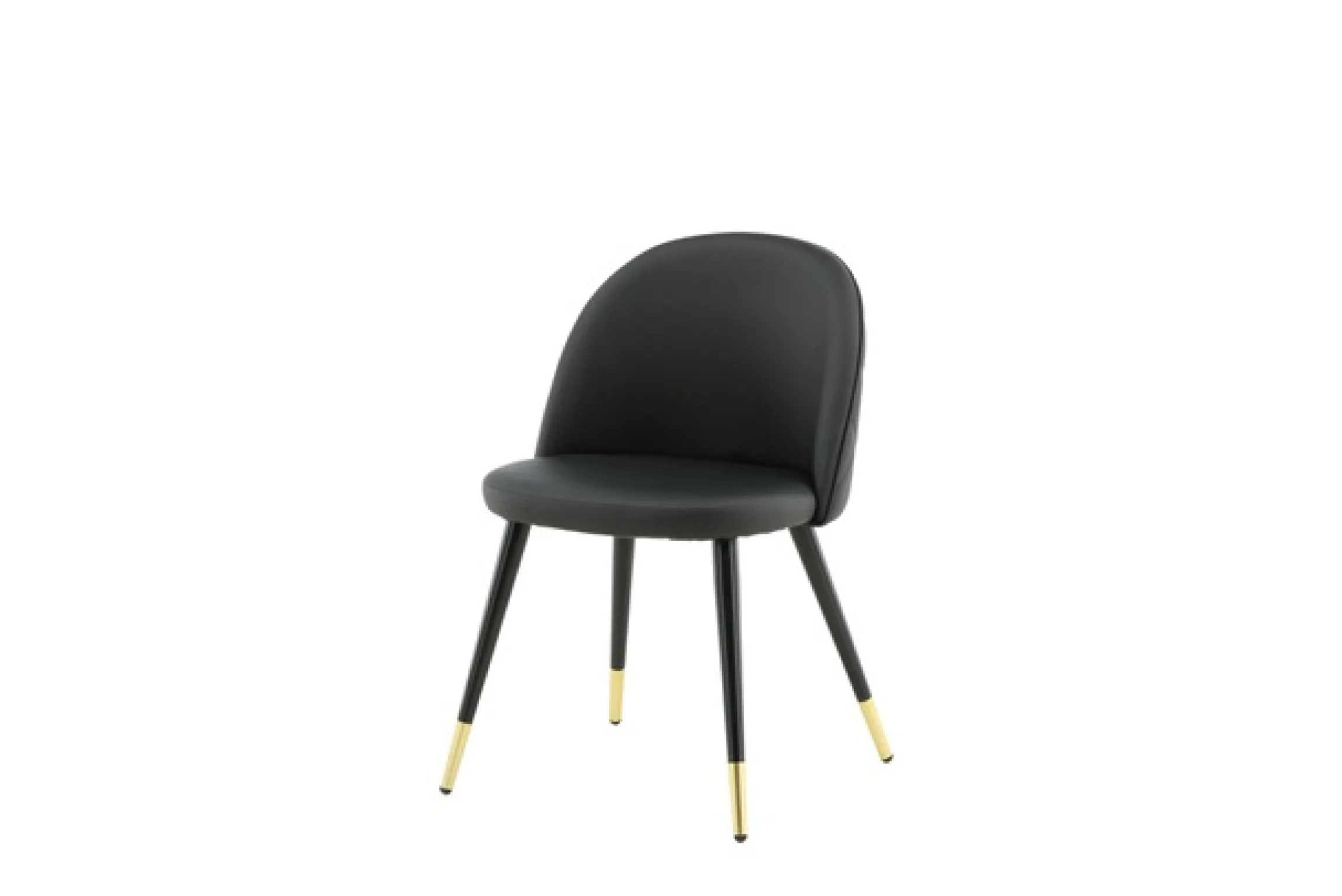 Venture Home Esszimmerstuhl »Velvet Stitches, 2er-Set Esszimmerstühle in Schwarz-PU, 150 kg« () 2 Stk.Polsterstuhl, Lederlook, schwarze Metallbeine, abgerundet, edel