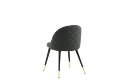 Venture Home Esszimmerstuhl »Velvet Stitches, 2er-Set Esszimmerstühle in Schwarz-PU, 150 kg« () 2 Stk.Polsterstuhl, Lederlook, schwarze Metallbeine, abgerundet, edel