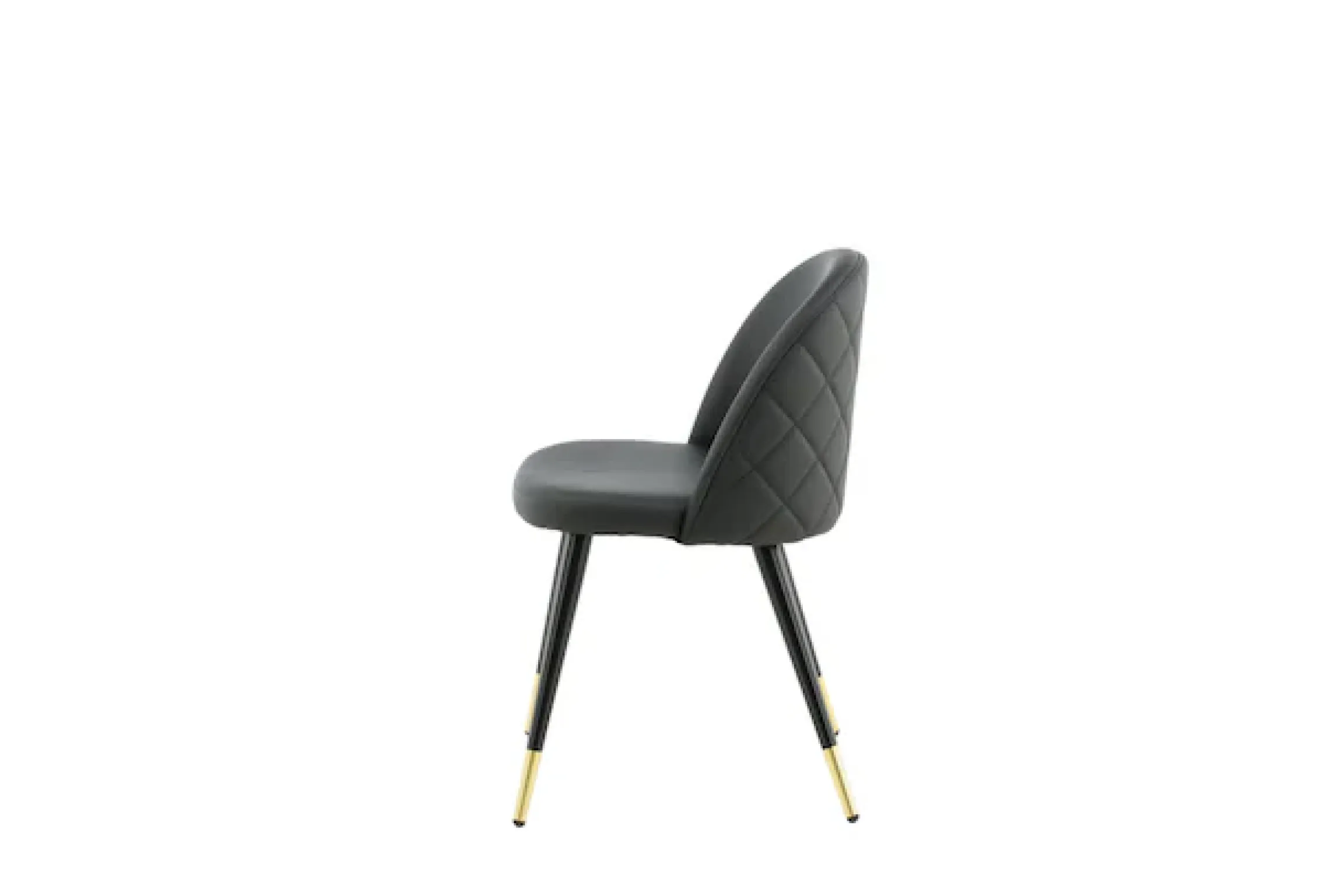 Venture Home Esszimmerstuhl »Velvet Stitches, 2er-Set Esszimmerstühle in Schwarz-PU, 150 kg« () 2 Stk.Polsterstuhl, Lederlook, schwarze Metallbeine, abgerundet, edel