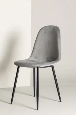 Venture Home Esszimmerstuhl »Polar, 2er-Set Esszimmerstühle in Beige-Samt, 150 kg belastbar« () 2 Stk.Polsterstuhl, Samt-Bezug, Metallbeine, abgerundet, modern