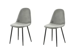 Venture Home Esszimmerstuhl »Polar, 2er-Set Esszimmerstühle in Beige-Samt, 150 kg belastbar« () 2 Stk.Polsterstuhl, Samt-Bezug, Metallbeine, abgerundet, modern