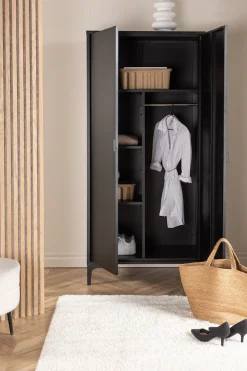 Venture Home Garderobenschrank »Piring, Stauraumschrank aus Stahl, 2 Türen, Höhe 183 cm« Garderobenschrank, Pulverbeschichtung, Stange, Einlegeböden, modern