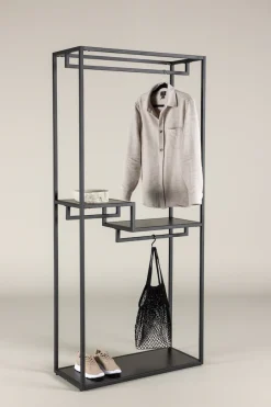 Venture Home Kleiderständer »Staal, Garderobenständer in Schwarz-Stahl, Kleiderstange, Höhe 188 cm« Garderobe, Pulverbeschichtung, Ablagen, anspruchsvoll, modern