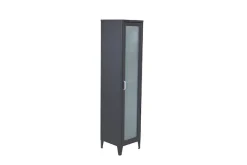 Venture Home Vitrine »Acero, schmaler Stauraumschrank in Schwarz-Stahl, Höhe 150 cm« Pulverbeschichtung, schmal, hoch, mordern