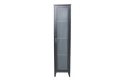 Venture Home Vitrine »Acero, schmaler Stauraumschrank in Schwarz-Stahl, Höhe 150 cm« Pulverbeschichtung, schmal, hoch, mordern