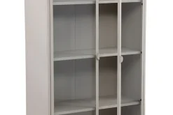 Venture Home Vitrine »Piring, hoher Stauraumschrank, 2 Türen, Höhe 190 cm« Hochschrank, Pulverbeschichtung, Glastüren, hoch, anspruchsvoll