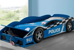 Vipack Autobett »Police, inkl. Stauraum vorne, mit Lattenrost, MDF lackiert« B/H/T ca. 175x48x78cm, seitliche Räder sind geststehend,ein Highlight im Kinderzimmer