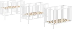Vipack Babybett »Dino 60/120 cm mit 3-fach verstellbarem Lattenrost, stabile Bauweise« Gitterbett aus massiver Buche, wahlweise in 3 Farben