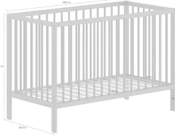 Vipack Babybett »Dino 60/120 cm mit 3-fach verstellbarem Lattenrost, stabile Bauweise« Gitterbett aus massiver Buche, wahlweise in 3 Farben