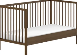 Vipack Babybett »DINO, ideal für Ihr Kinderzimmer, Made in Europe, Buche massiv« 70/140cm, 3-fach höhenverstellbar, umbaubar, Buche Nussbaumfarbig