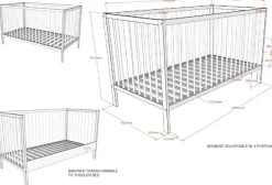 Vipack Babybett »DINO, ideal für Ihr Kinderzimmer, Made in Europe, Buche massiv« 70/140cm, 3-fach höhenverstellbar, umbaubar, Buche Nussbaumfarbig