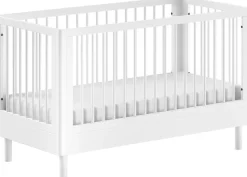 Vipack Babybett »Forrest, aus massiver Buche weiß lackiert, zeitloses Design« 3-fach höhenverstellbarer Lattenrost, sehr stabil gebaut