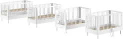 Vipack Babybett »Forrest, aus massiver Buche weiß lackiert, zeitloses Design« 3-fach höhenverstellbarer Lattenrost, sehr stabil gebaut
