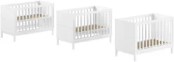 Vipack Babybett »in gradlinigem Design, standfest gebaut, pflegeleichte Oberfläche« 60x120 cm, 3-fach verstellbarer Lattenrost, Ausf. weiß lackiert