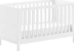 Vipack Babybett »in gradlinigem Design, standfest gebaut, pflegeleichte Oberfläche« 70x140 cm mit 3 Schlupfsprossen, umbaubar zum Juniorbett weiß lackiert