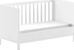 Vipack Babybett »in gradlinigem Design, standfest gebaut, pflegeleichte Oberfläche« 70x140 cm mit 3 Schlupfsprossen, umbaubar zum Juniorbett weiß lackiert