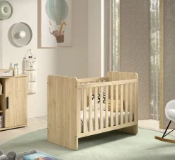 Vipack Babybett »SAM 60/120 cm, später umbau bar zum Juniorbett 90/200 cm« 3-fach verstellbarer Lattenrost beim Babybett, Eiche Dekor Oberfläche