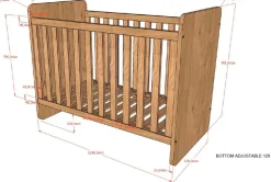 Vipack Babybett »SAM 60/120 cm, später umbau bar zum Juniorbett 90/200 cm« 3-fach verstellbarer Lattenrost beim Babybett, Eiche Dekor Oberfläche