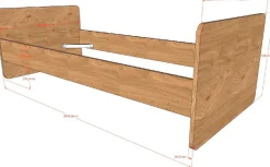 Vipack Babybett »SAM 60/120 cm, später umbau bar zum Juniorbett 90/200 cm« 3-fach verstellbarer Lattenrost beim Babybett, Eiche Dekor Oberfläche