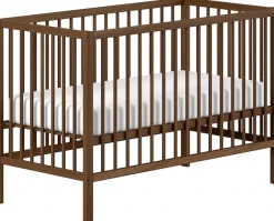 Vipack Babymöbel-Set »DINO, ideal für Ihr Kinderzimmer, Made in Europe, Buche massiv« best. aus Babybett 60/120 u. Wickelregal, 2 tlg. Liegefläche 3-fach höhenverstellbar, Ausf. Buche Nussbaumfarbig