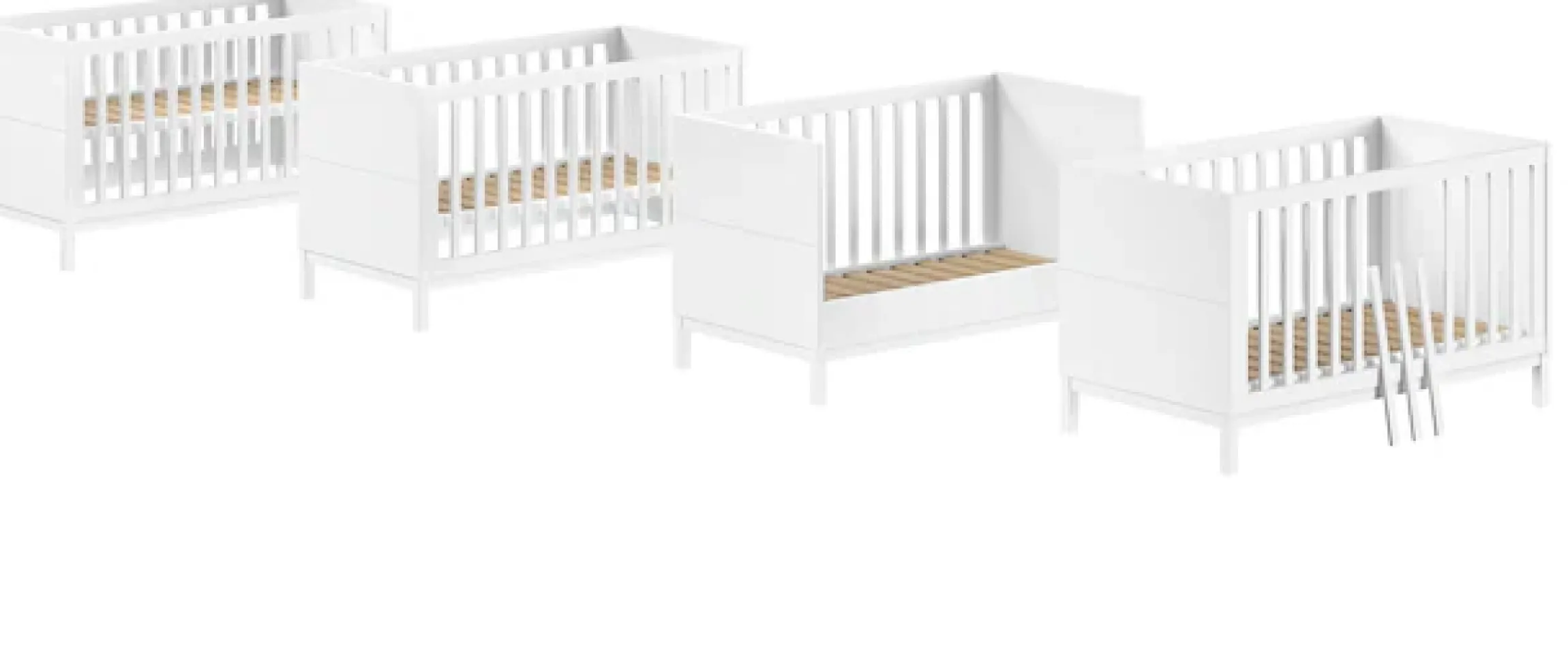 Vipack Babymöbel-Set »Set best. aus Babybett 70/140, Kommode 3 Schubladen, Wickelaufsatz« 3 Stk. tlg. in gradlinigem Design, pflegeleichte lackierte Oberfläche in Weiß