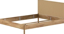 Vipack Bettgestell »Olive-M in zeitlosem Design, mit trendigem Kopfteil in Seilgeflecht« mit höhenverstellbarer Rahmenauflage, in 2 Breiten erhältlich