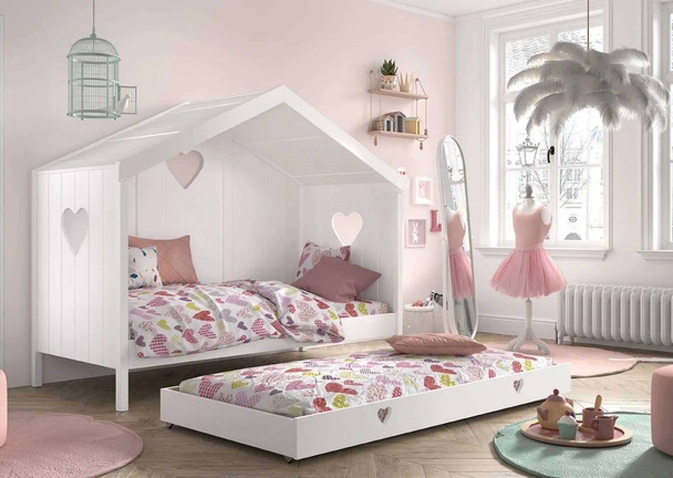 Vipack Bettschubkasten »Amori« Made in Europe,Bettschublade auf Rollen für das Hausbett Amori, Innenmaß 90 x 190 cm