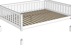 Vipack Daybett »Dallas Massiv Bett mit Rausfallschutz umbaubar vom Boden- zum Daybett« mit Bettschublade, wahlweise Kiefer massiv natur oder weiß