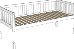 Vipack Daybett »Dallas Massiv Bett mit Rausfallschutz umbaubar vom Boden- zum Daybett« mit Bettschublade, wahlweise Kiefer massiv natur oder weiß