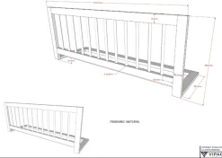 Vipack Daybett »Forrest 90/200 aus massiver Eiche, Oberfläche geölt, stabil gebaut« B/H/T ca. 207,5x68x97,5cm, inkl. Massivholz Rolllattenrost,mit Sprossenumrandung, Rausfallschutz vorne, ohne o. mit Bettschublade
