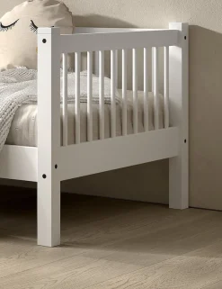 Vipack Daybett »Forrest 90/200 aus massiver Buche stabil gebaut, weiß lackiert« mit Sprossenumrandung, Rausfallschutz vorne, ohne o. mit Bettschublade