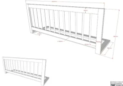 Vipack Daybett »Liegefläche 90 x 200 cm, inkl. Sprossenumrandung, zeitloses Design« Buche massiv, sehr stabil und standfest gebaut, inkl. Rolllattenrost,zusätzlich inkl. Rausfallschutz vorne