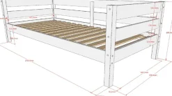 Vipack Daybett »Margrit, mit zeitlosem Design universell einsetzbar« Liegefläche 90 x 200 cm, inkl. Rolllattenrost und seitlichem Umbau,stabiles Massivholzbett, wahlweise in 2 Farben erhältlich