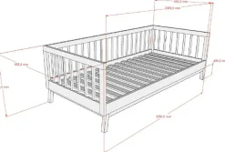 Vipack Daybett »Sesan, mit Sprossenumrandung in zeitlosem Design« (B/H/T ca. 205x70x95,7cm) inkl. Rolllattenrost,universell einsetzbar, wahlweise in 2 zwei Farben erhältlich