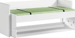 Vipack Einzelbett »Denver 90/200, die 2 in 1 Lösung für das Kinderzimmer, viel Funktion« B/H/T ca. 216,5x146,5x109,5cm, Dekor weiß, schwenkbar zum Schreibtisch,mit großer Schreibplatte, ideal für kleine Räume