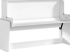 Vipack Einzelbett »Denver 90/200, die 2 in 1 Lösung für das Kinderzimmer, viel Funktion« B/H/T ca. 216,5x146,5x109,5cm, Dekor weiß, schwenkbar zum Schreibtisch,mit großer Schreibplatte, ideal für kleine Räume