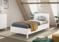 Vipack Einzelbett »in gradlinigem Design, glattem Kopfteil und pflegeleichter Oberfläche« 90x200, komfortable Liegehöhe, vielseitig, weiß lackiert