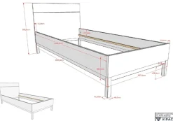 Vipack Einzelbett »in gradlinigem Design, glattem Kopfteil und pflegeleichter Oberfläche« 90x200, komfortable Liegehöhe, vielseitig, weiß lackiert