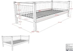 Vipack Einzelbett Made in Europe,mit LF 90x200 cm, wahlweise mit o. ohne Bettschublade, Buche weiß