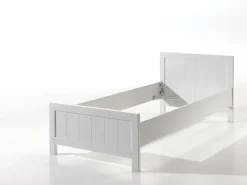 Vipack Einzelbett Made in Europe,Einzelbett in Landaus Optik mit Liegefläche 90 x 200 cm, Weiß lackiert