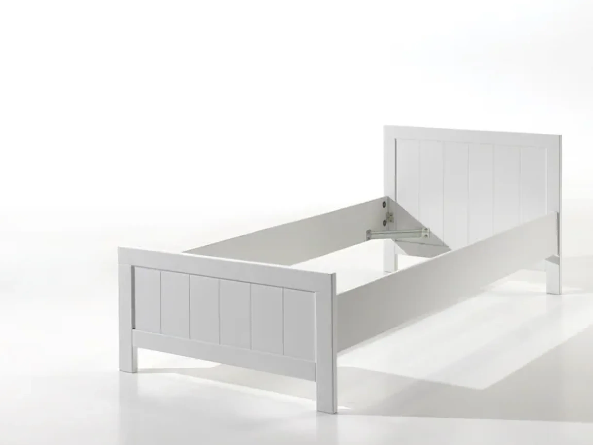 Vipack Einzelbett Made in Europe,Einzelbett in Landaus Optik mit Liegefläche 90 x 200 cm, Weiß lackiert