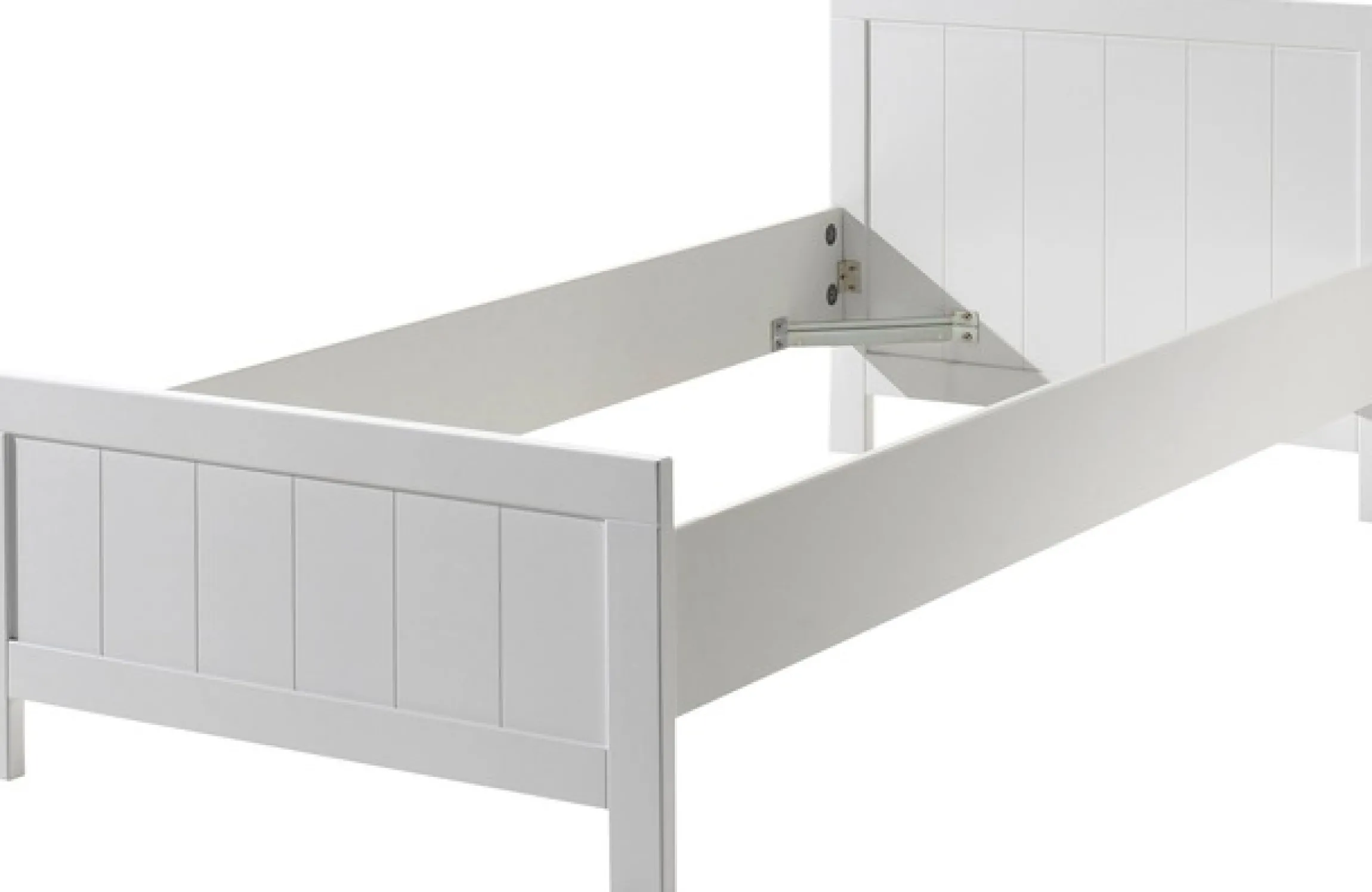 Vipack Einzelbett Made in Europe,Einzelbett in Landaus Optik mit Liegefläche 90 x 200 cm, Weiß lackiert