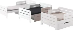 Vipack Einzelbett Packung, Made in Europe,Kinderbett, Länge 140 bzw. 160 und 200 cm, in Weiß oder Grau lackiert