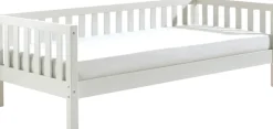 Vipack Einzelbett »Sprossenumrandung, Kiefer massiv, stabil gebaut und zeitloses Design« B/H/T ca. 211,2x68x97,8cm, Ausf. Milky Pine oder Weiß,inkl. Rolllattenrost, mit oder ohne Bettschublade