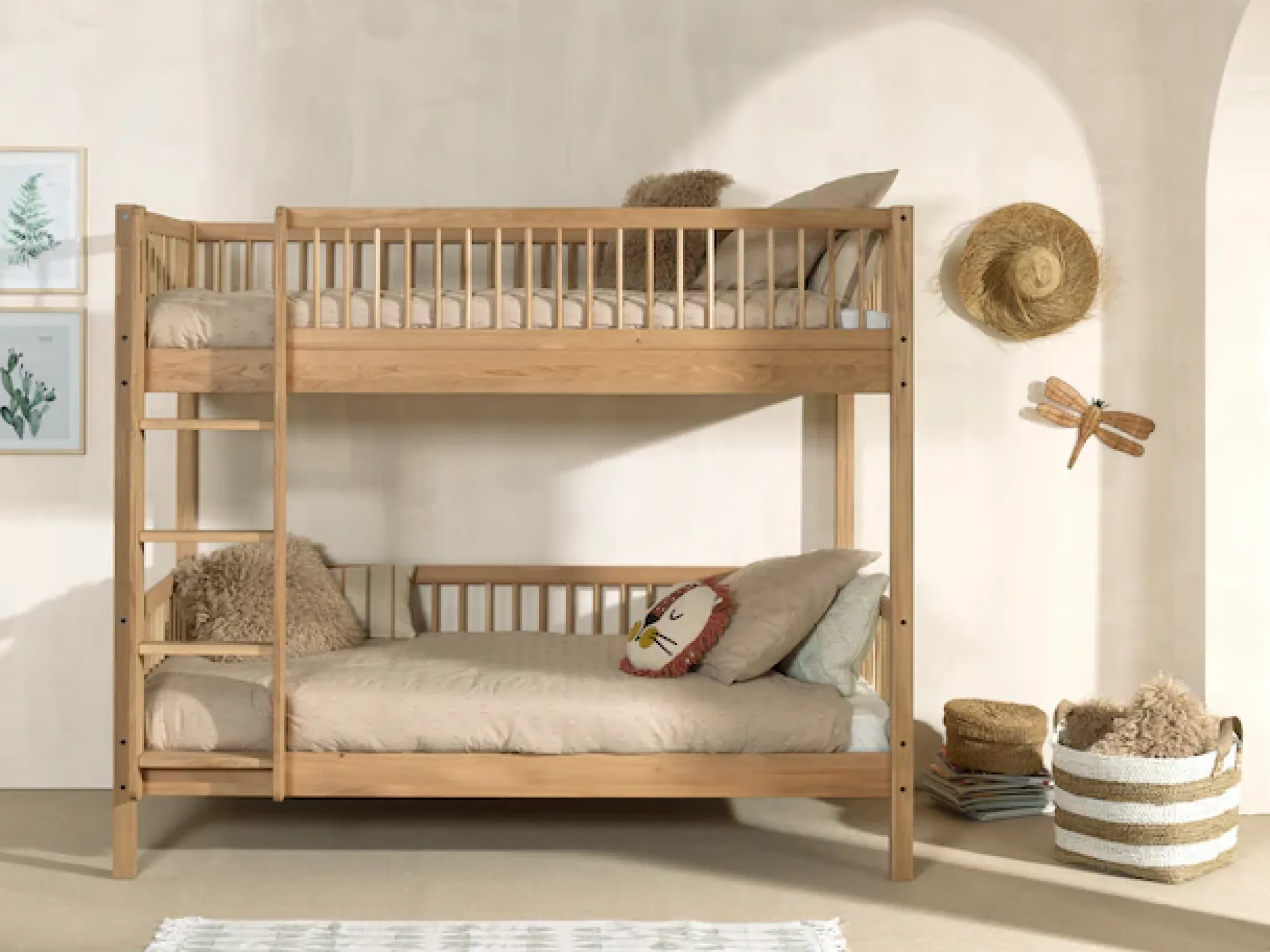 Vipack Etagenbett »Eiche massiv, Made in Europe, langlebige Qualität« B/H/T ca. 208x176x98cm, Schublade+unterer Rausfallschutz optional,2 Lattenroste, wahlweise mit oder ohne Bettschublade und Absturzschutz